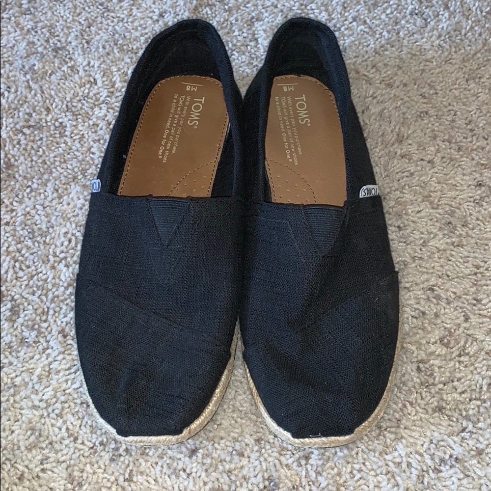 black toms with espadrille sole